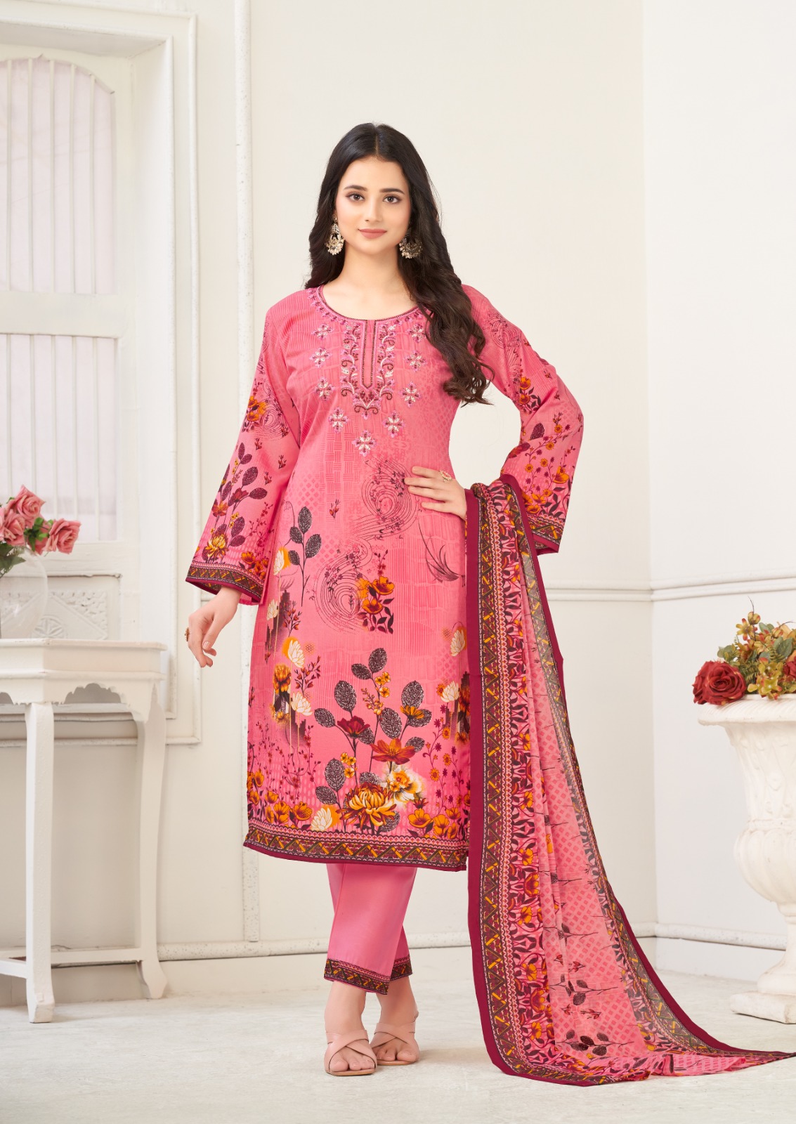 Al Karam Nairah Cotton Wholesale Pakistani Salwar Suit Catalog — Wholesale Salwar Suits, Alkaram wholesale from Surat - Gallery Image 6