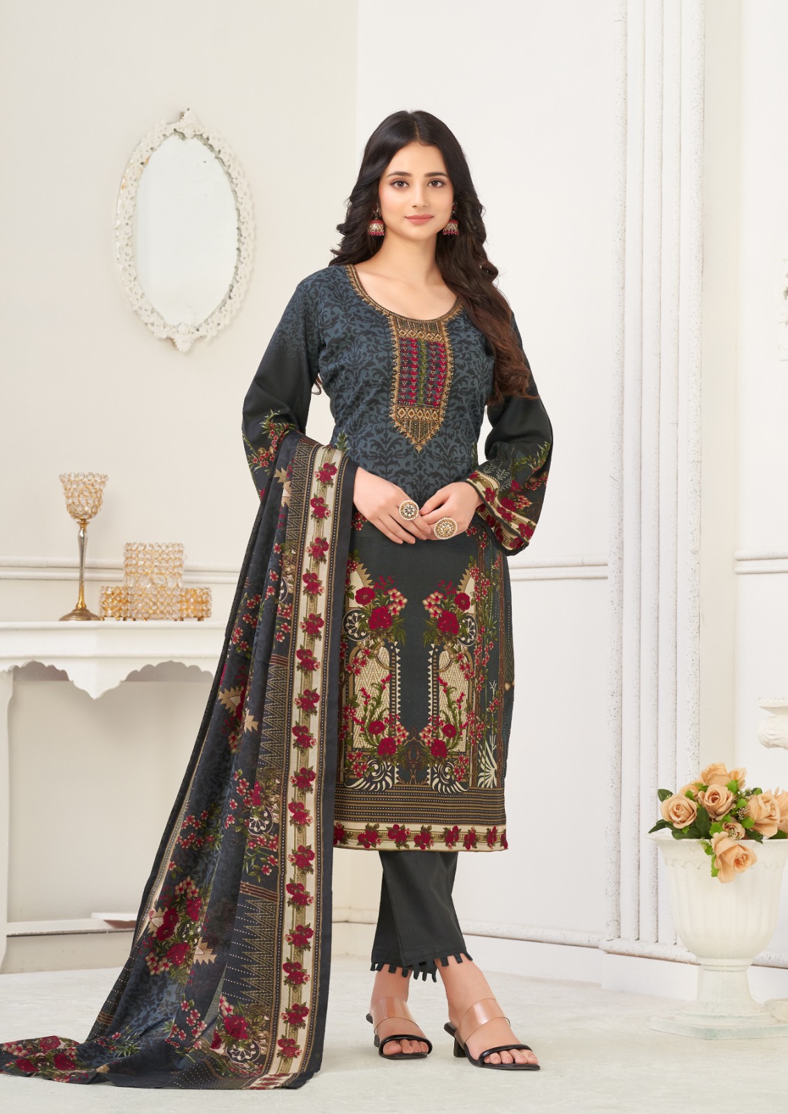 Al Karam Nairah Cotton Wholesale Pakistani Salwar Suit Catalog — Wholesale Salwar Suits, Alkaram wholesale from Surat - Gallery Image 7
