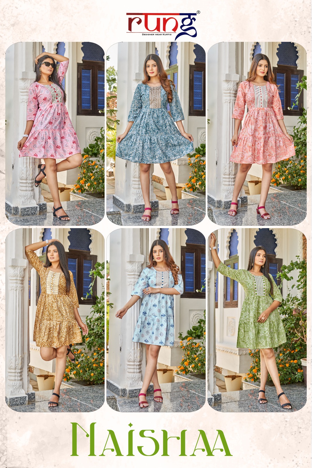 Rung Naishaa Heavy Mal Cotton Wholesale Short Kurtis Catalog — Wholesale Kurtis, MPA wholesale from Surat — view 7