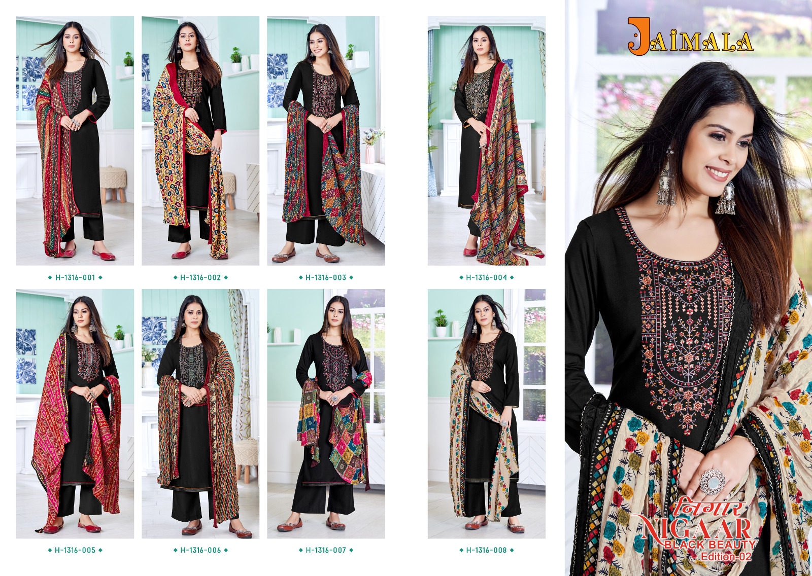 Alok Suits Nigaar Black Beauty Edition Vol 2 Rayon Wholesale Salwar Suit Catalog — Wholesale Salwar Suits, MPA wholesale from Surat — view 9