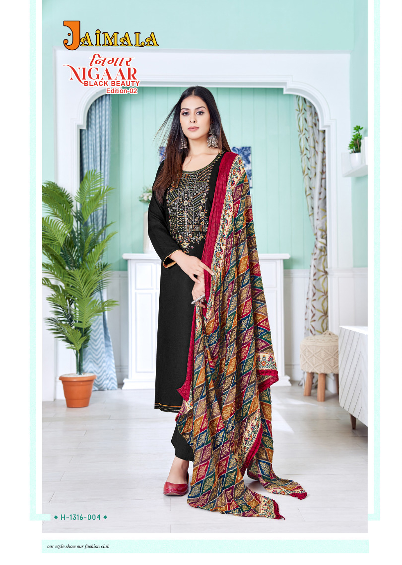 Alok Suits Nigaar Black Beauty Edition Vol 2 Rayon Wholesale Salwar Suit Catalog — Wholesale Salwar Suits, MPA wholesale from Surat - Gallery Image 7