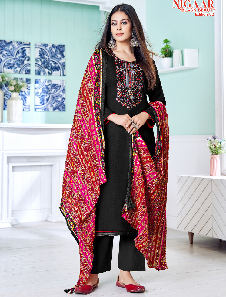 Alok Suits Nigaar Black Beauty Edition Vol 2 Rayon Wholesale Salwar Suit Catalog — Wholesale Salwar Suits, MPA wholesale from Surat — view 1
