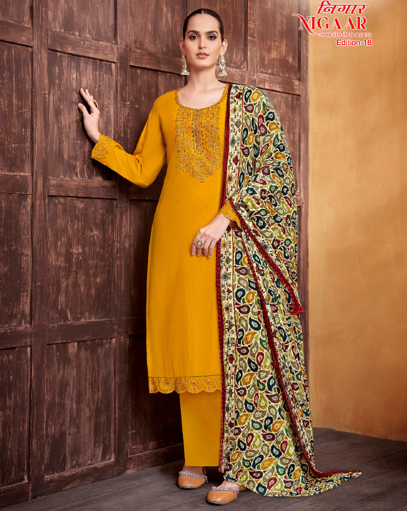 Alok Suits Nigaar Edition Vol 16 Rayon Wholesale Designer Salwar Suit Catalog — Wholesale Salwar Suits, MPA wholesale from Surat — view 1