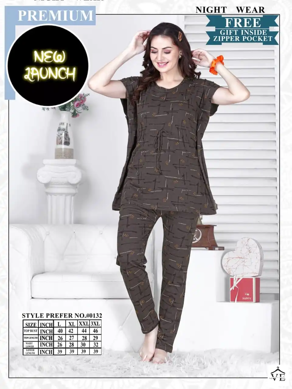 VE Summer Special Vol 1 100% Cotton Wholesale Night Suit Catalog — Wholesale, MPA wholesale from Surat — view 5