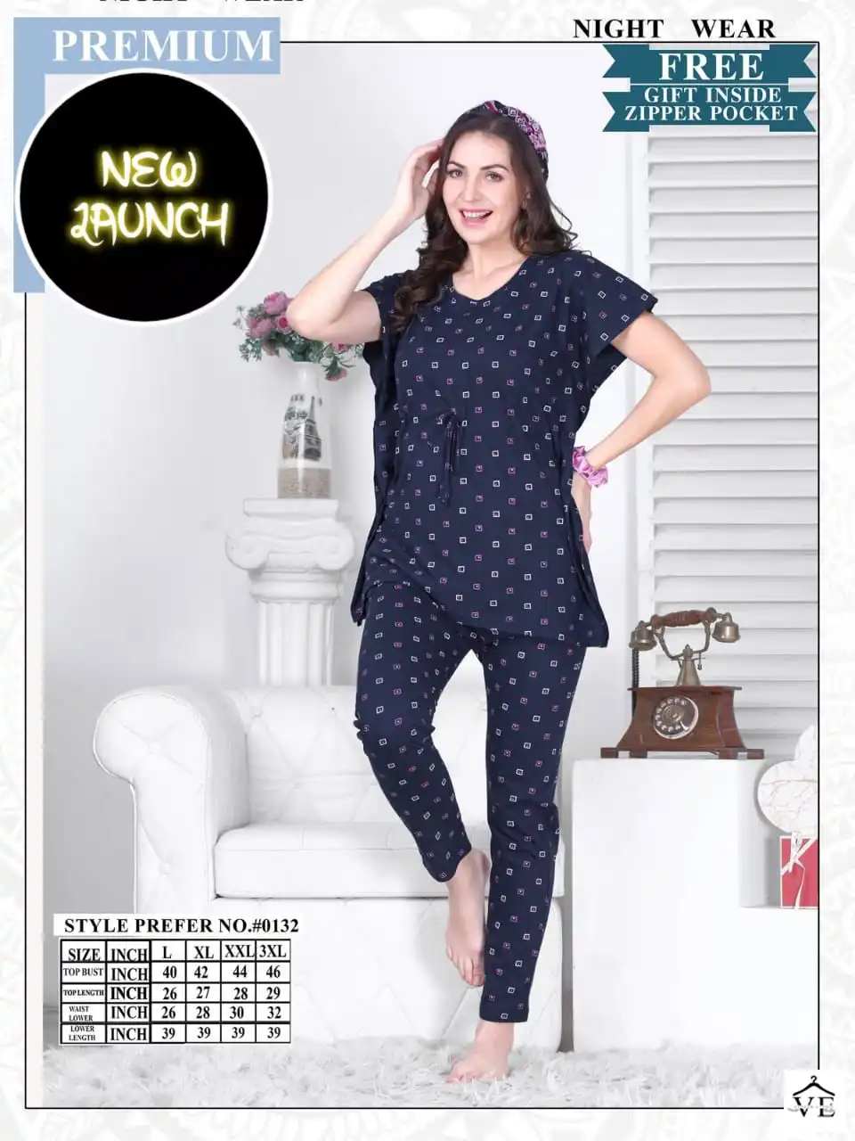 VE Summer Special Vol 1 100% Cotton Wholesale Night Suit Catalog — Wholesale, MPA wholesale from Surat — view 4