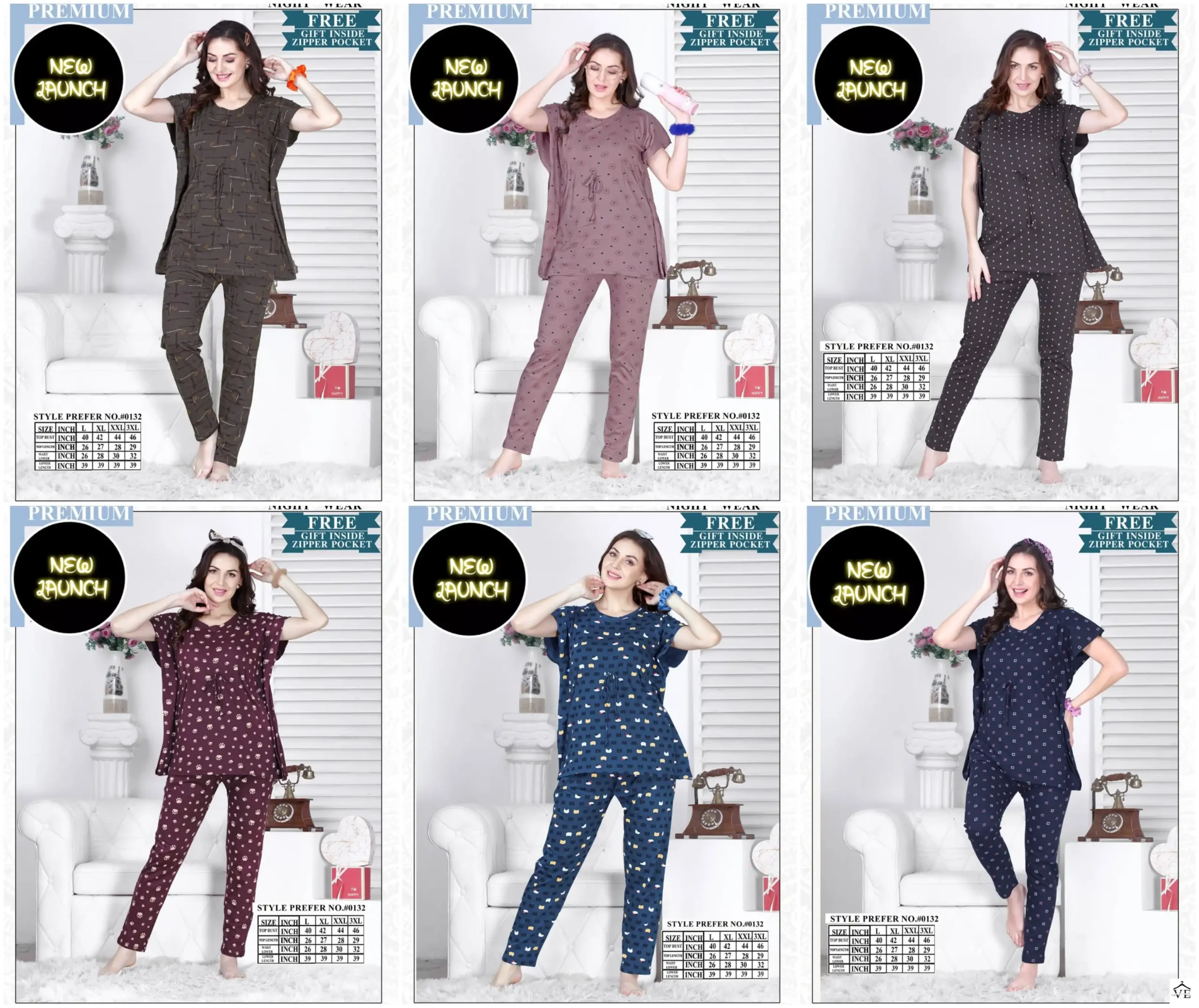 VE Summer Special Vol 1 100% Cotton Wholesale Night Suit Catalog — Wholesale, MPA wholesale from Surat — view 7