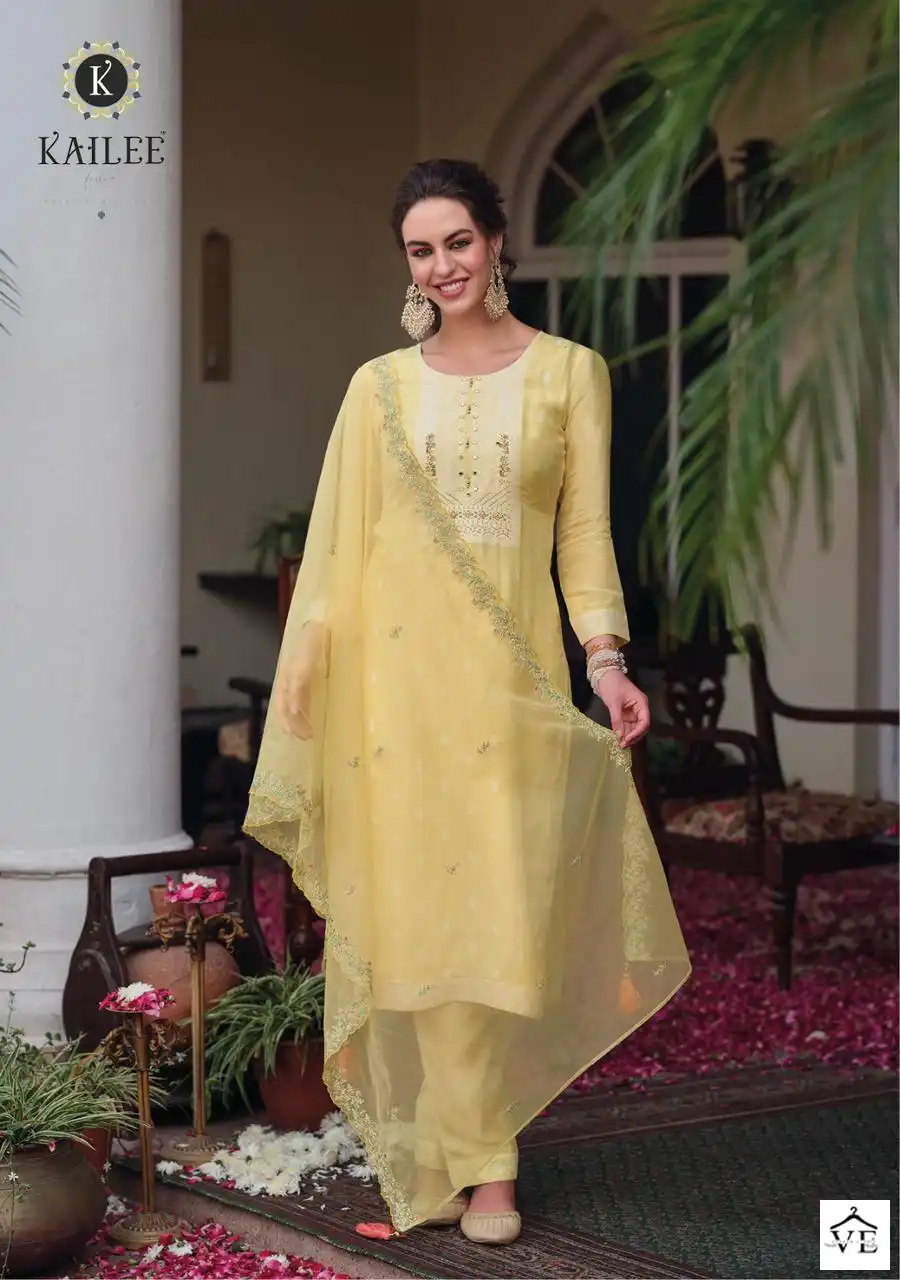 Kailee Fashion Niharika Pure Viscouse Muslin Wholesale Readymade Salwar Suit Catalog — Wholesale Salwar Suits, MPA wholesale from Surat - Gallery Image 3