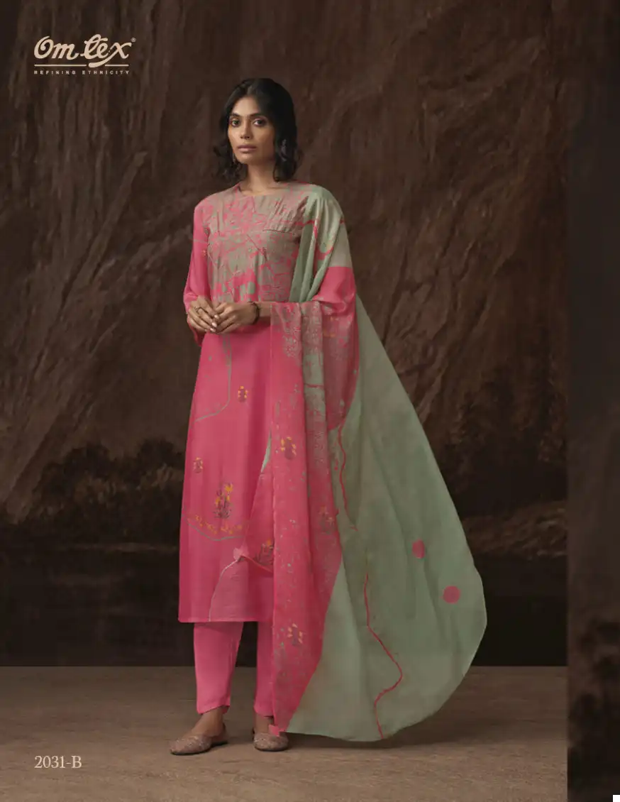 Omtex Nirja Muslin Wholesale Salwar Suit Catalog — Wholesale Salwar Suits, MPA wholesale from Surat - Gallery Image 2