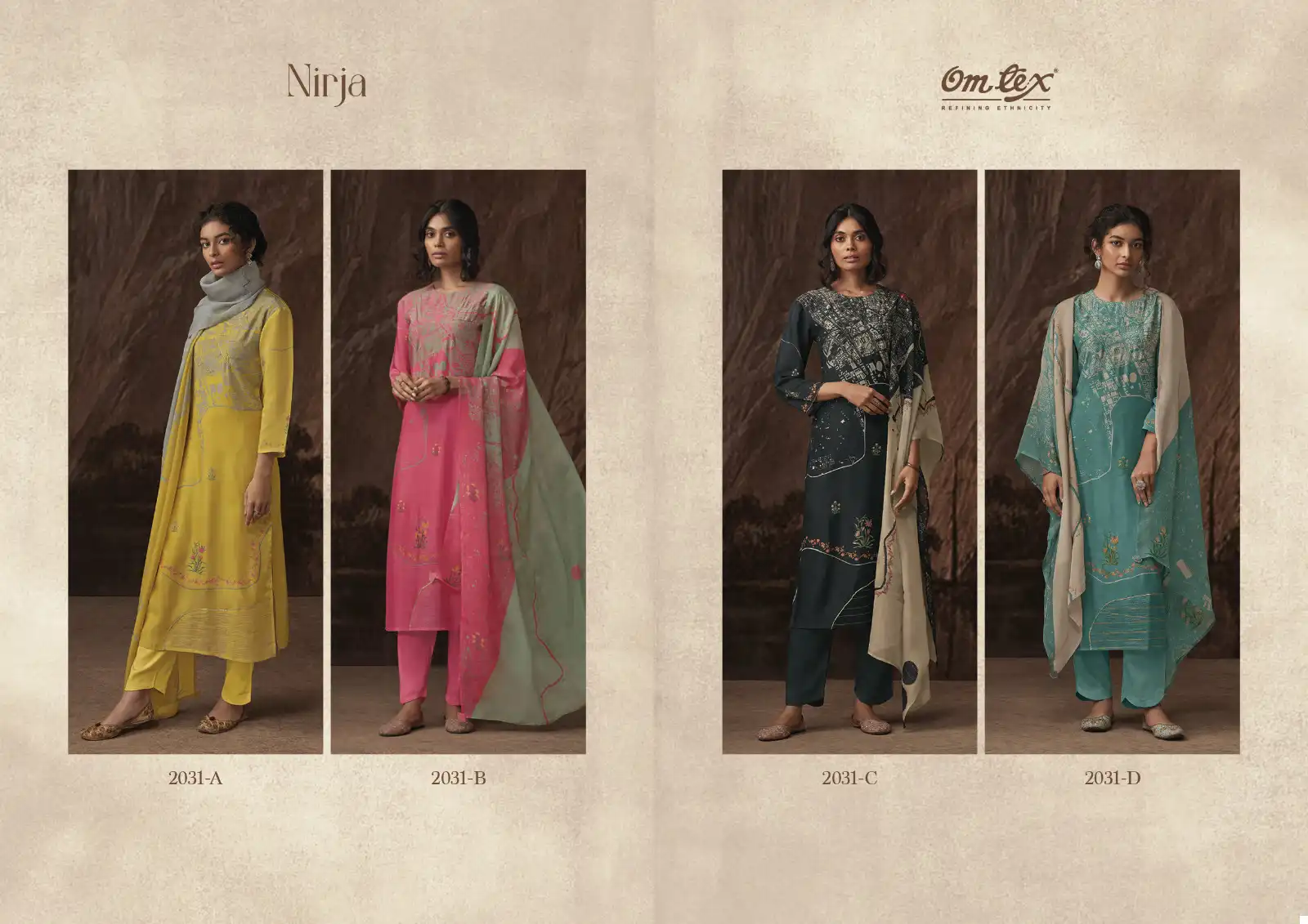 Omtex Nirja Muslin Wholesale Salwar Suit Catalog — Wholesale Salwar Suits, MPA wholesale from Surat — view 5