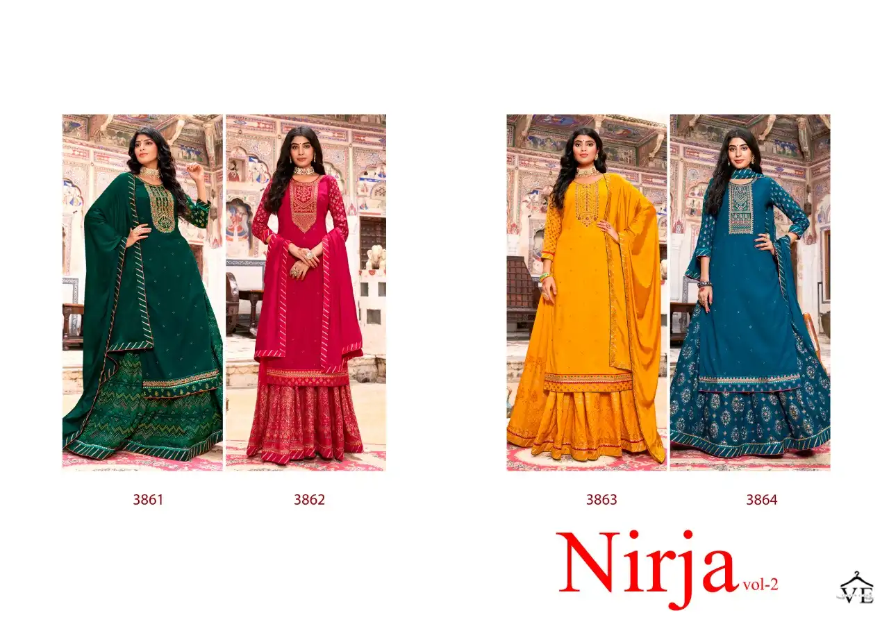 Vardan Ethnic Nirja Vol 2 Heavy Rayon Wholesale Readymade Salwar Suit Catalog — Wholesale Salwar Suits, MPA wholesale from Surat — view 5