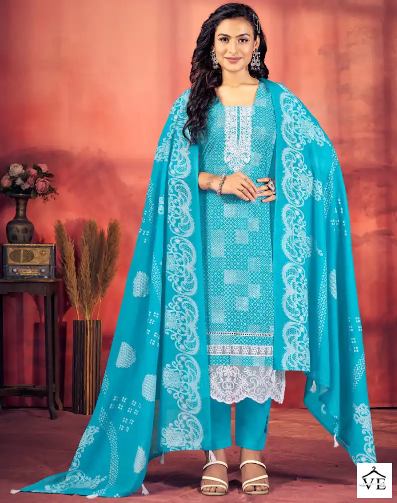 Bipson Nissan 2214 Pure Cotton Wholesale Salwar Suit Catalog — Wholesale Salwar Suits, MPA wholesale from Surat — view 1