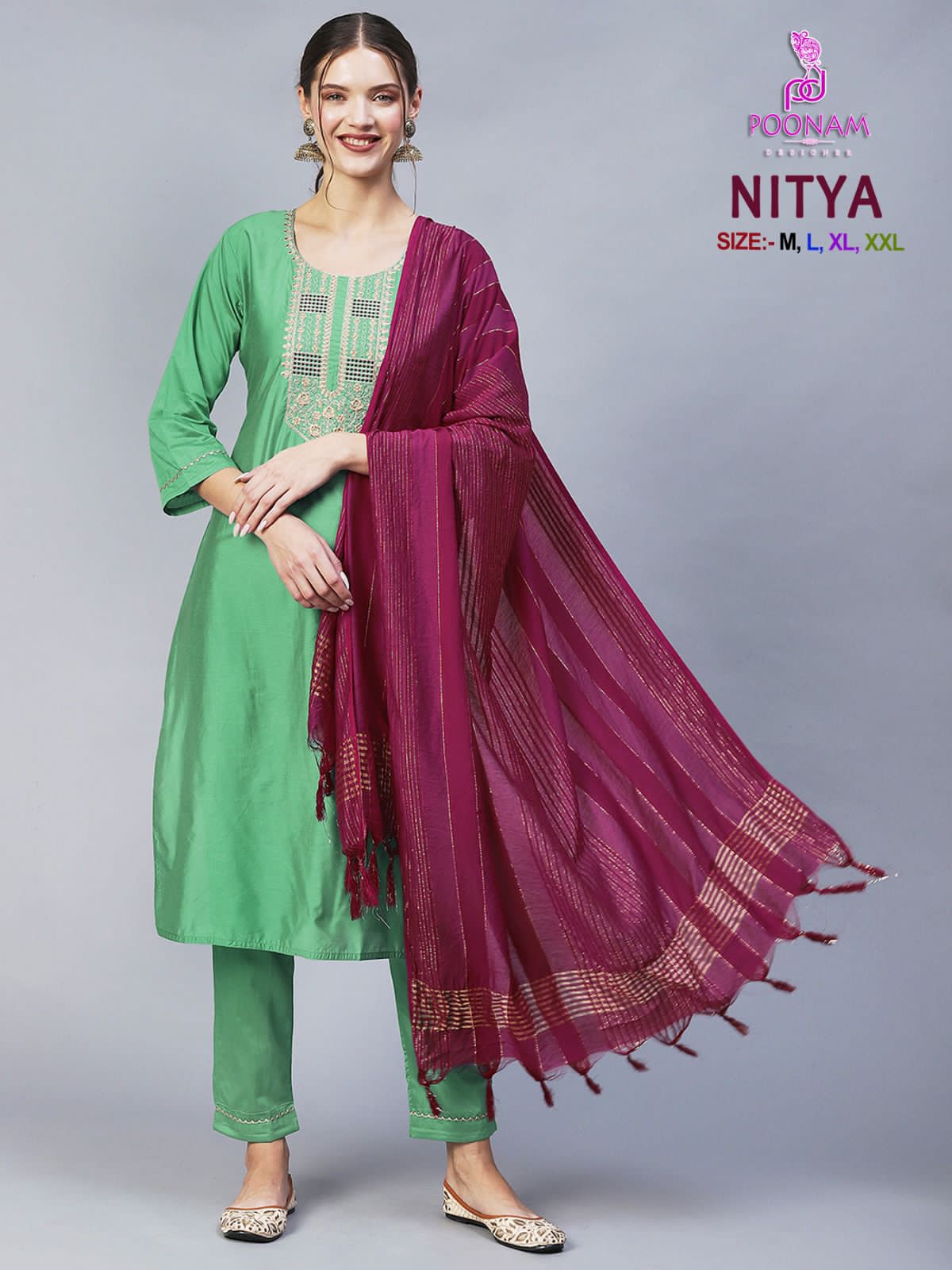 Poonam Designer Nitya Cotton Blend Wholesale Readymade Salwar Suit Catalog — Wholesale Salwar Suits, MPA wholesale from Surat - Gallery Image 2