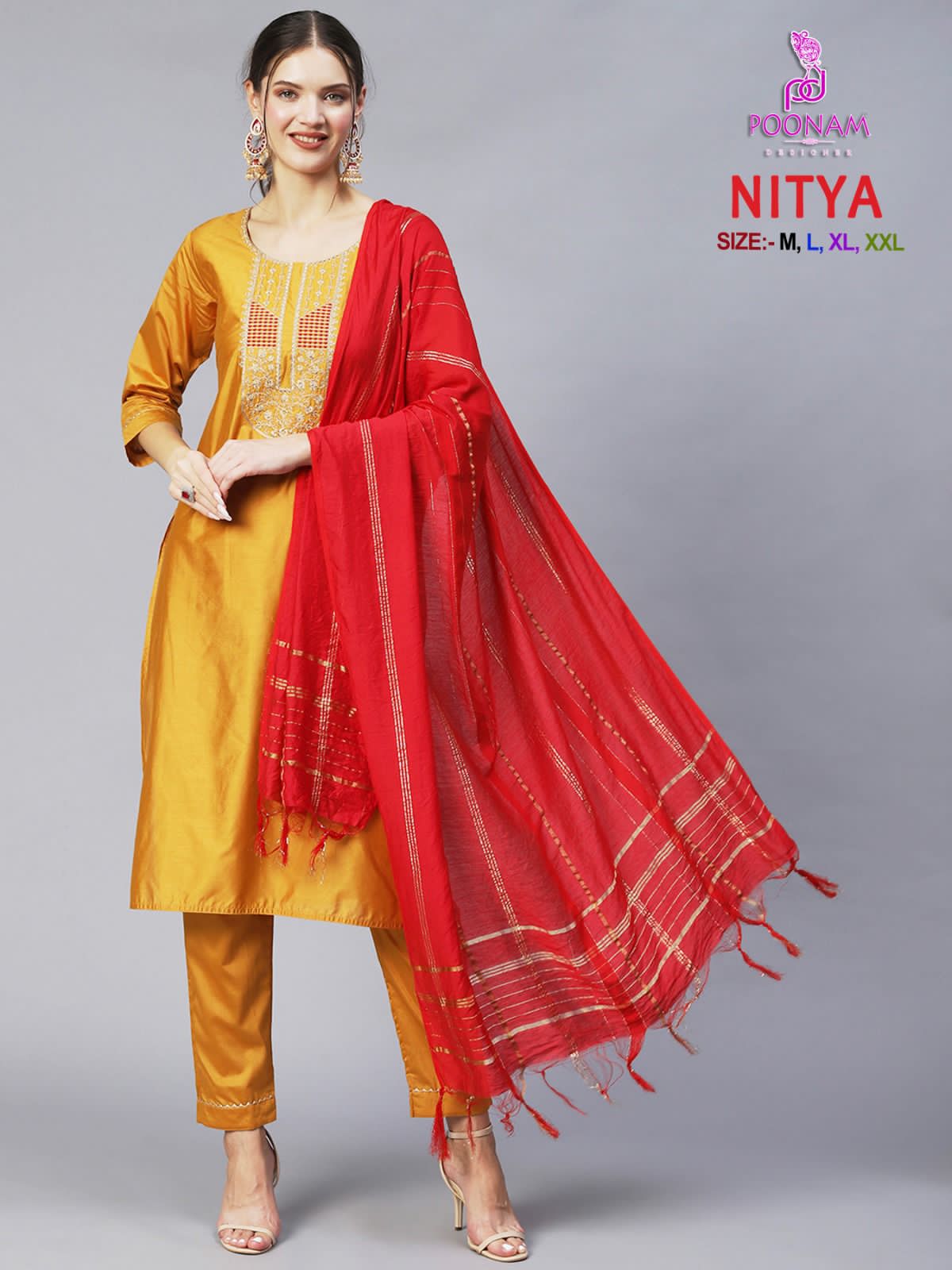 Poonam Designer Nitya Cotton Blend Wholesale Readymade Salwar Suit Catalog — Wholesale Salwar Suits, MPA wholesale from Surat - Gallery Image 4