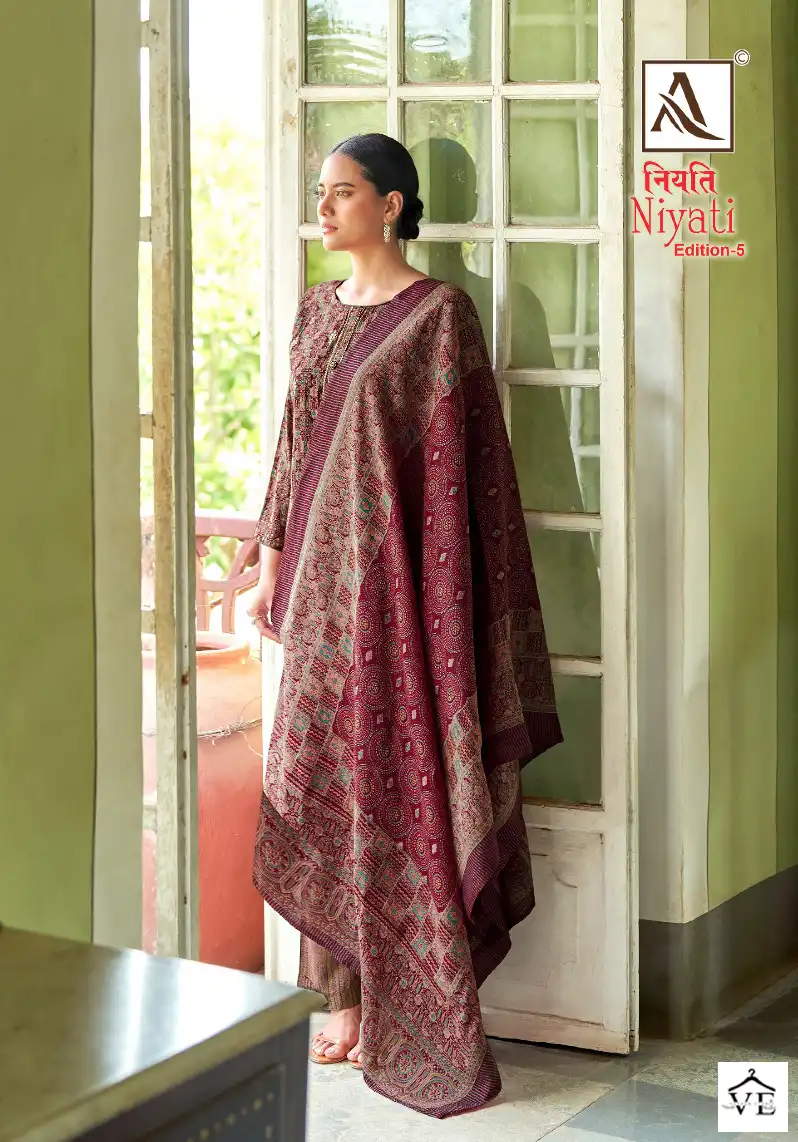 Alok Suits Niyati Edition Vol 5 Pure Mudal Chanderi Wholesale Salwar Suit Catalog — Wholesale Salwar Suits, MPA wholesale from Surat - Gallery Image 5