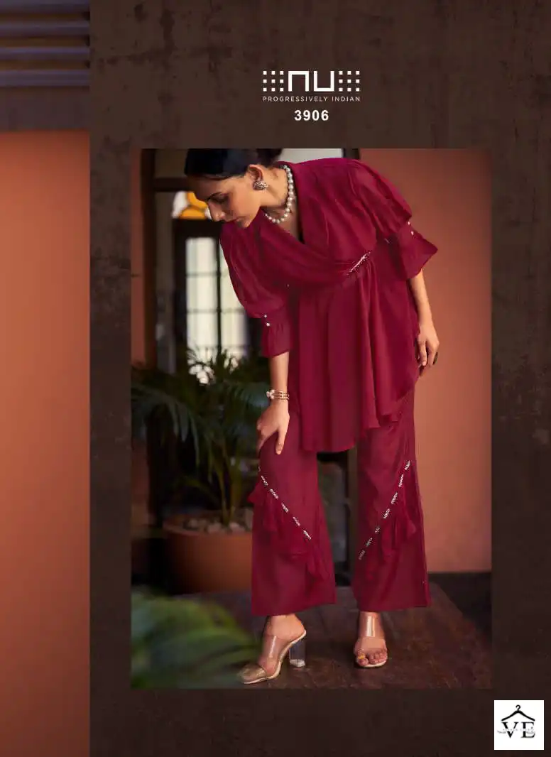 Nu Vol 39 Pure Viscose Organza Wholesale Co-Ord Set Catalog — Wholesale Kurtis, MPA wholesale from Surat — view 4