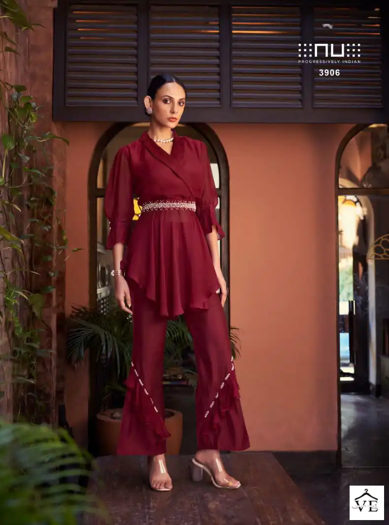 Nu Vol 39 Pure Viscose Organza Wholesale Co-Ord Set Catalog — Wholesale Kurtis, MPA wholesale from Surat — view 6