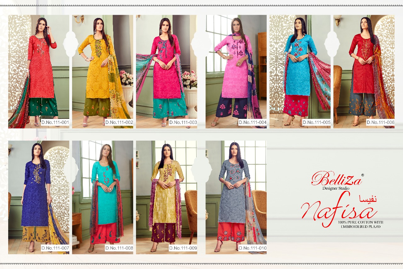 Belliza Designer Nafisa Cotton Wholesale Salwar Suit Catalog — Wholesale Salwar Suits, Belliza Designer wholesale from Surat — view 11