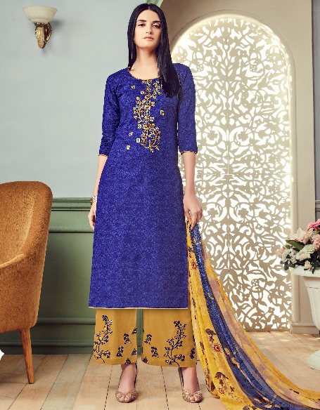 Belliza Designer Nafisa Cotton Wholesale Salwar Suit Catalog — Wholesale Salwar Suits, Belliza Designer wholesale from Surat — view 1