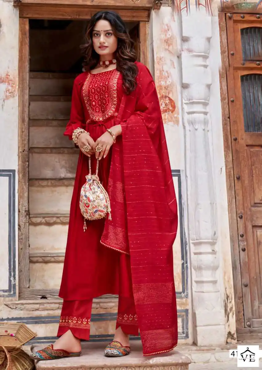 Vardan Ethnic Naira Viscose Wholesale Designer Readymade Salwar Suit Catalog — Wholesale Salwar Suits, MPA wholesale from Surat - Gallery Image 3