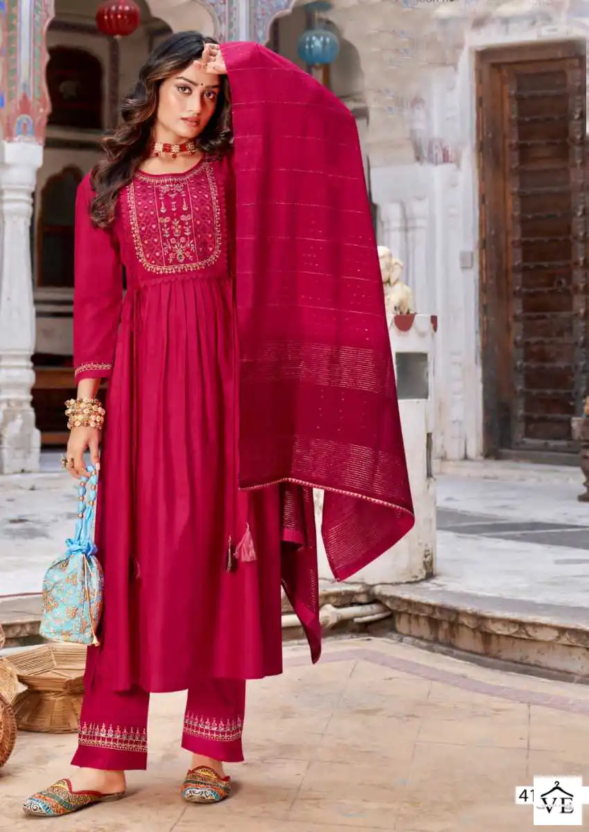Vardan Ethnic Naira Viscose Wholesale Designer Readymade Salwar Suit Catalog — Wholesale Salwar Suits, MPA wholesale from Surat - Gallery Image 4
