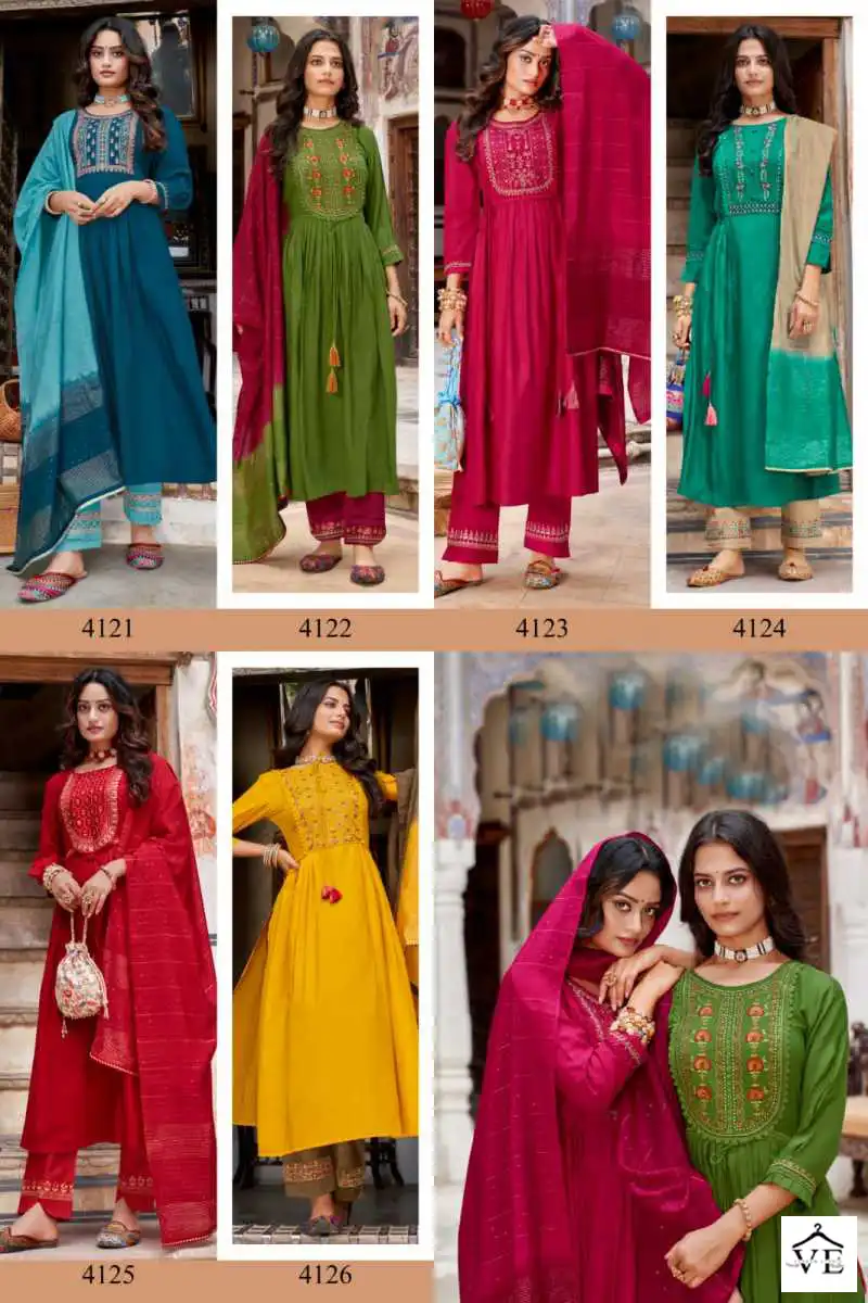 Vardan Ethnic Naira Viscose Wholesale Designer Readymade Salwar Suit Catalog — Wholesale Salwar Suits, MPA wholesale from Surat — view 7