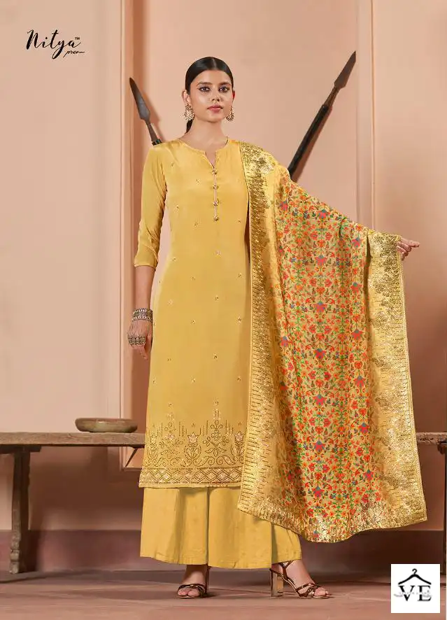 Lt Nitya Vol Natural Crepe Wholesale Designer Salwar Suits Catalog — Wholesale Salwar Suits, MPA wholesale from Surat — Photo 2