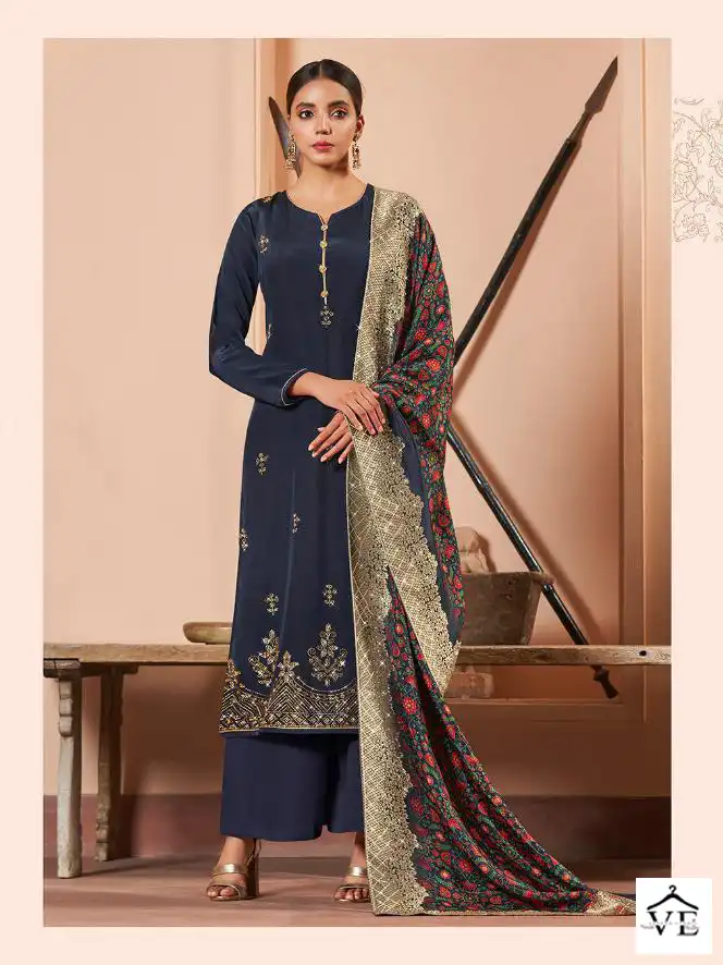 Lt Nitya Vol Natural Crepe Wholesale Designer Salwar Suits Catalog — Wholesale Salwar Suits, MPA wholesale from Surat — Photo 3