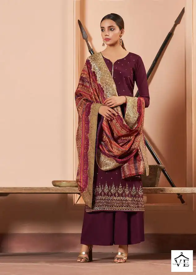 Lt Nitya Vol Natural Crepe Wholesale Designer Salwar Suits Catalog — Wholesale Salwar Suits, MPA wholesale from Surat — Photo 4