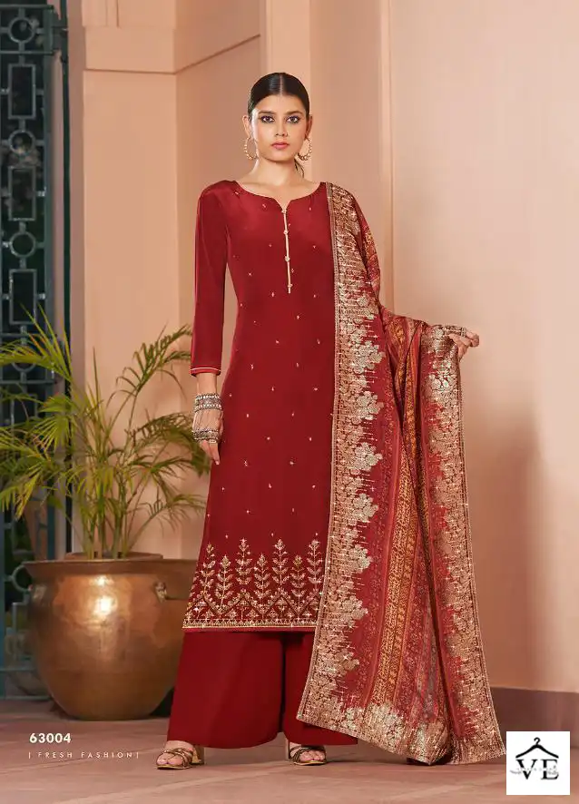 Lt Nitya Vol Natural Crepe Wholesale Designer Salwar Suits Catalog — Wholesale Salwar Suits, MPA wholesale from Surat — Photo 6
