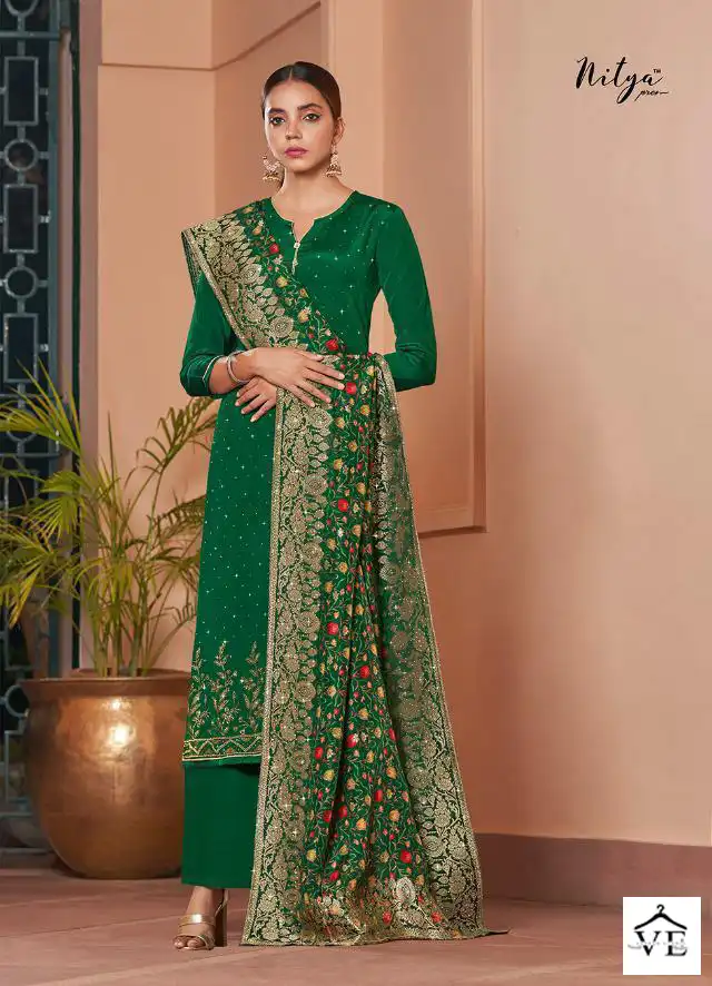 Lt Nitya Vol Natural Crepe Wholesale Designer Salwar Suits Catalog — Wholesale Salwar Suits, MPA wholesale from Surat — Photo 7