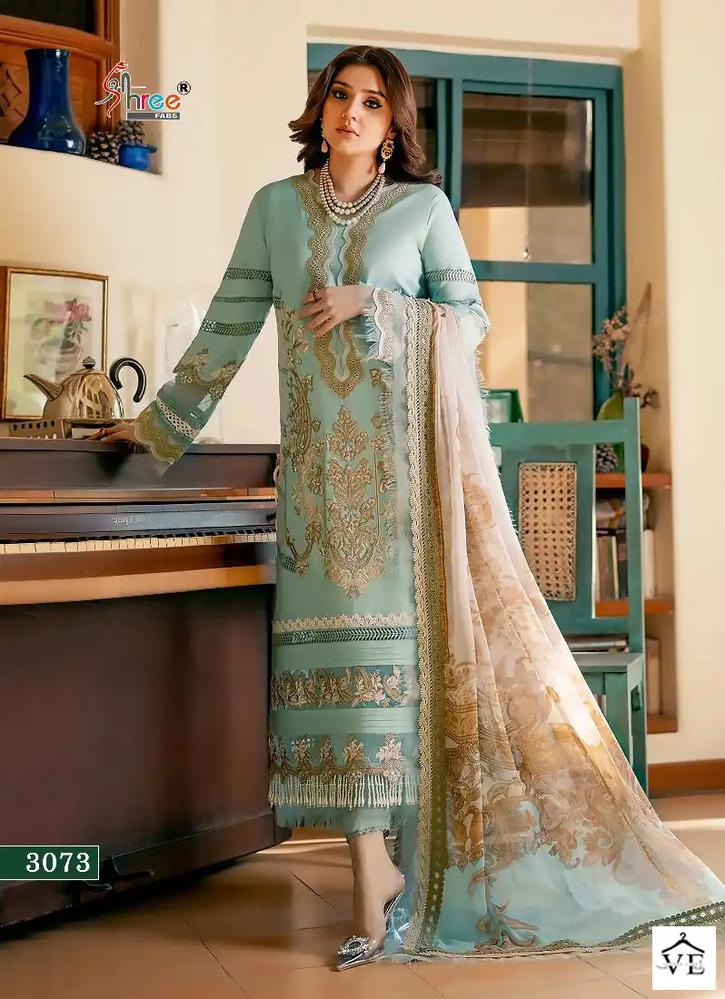 Shree Fabs Ombre Lawn Collection Nx Lawn Cotton Wholesale Designer Pakistani Salwar Suit Catalog — Wholesale Salwar Suits, MPA wholesale from Surat - Gallery Image 3