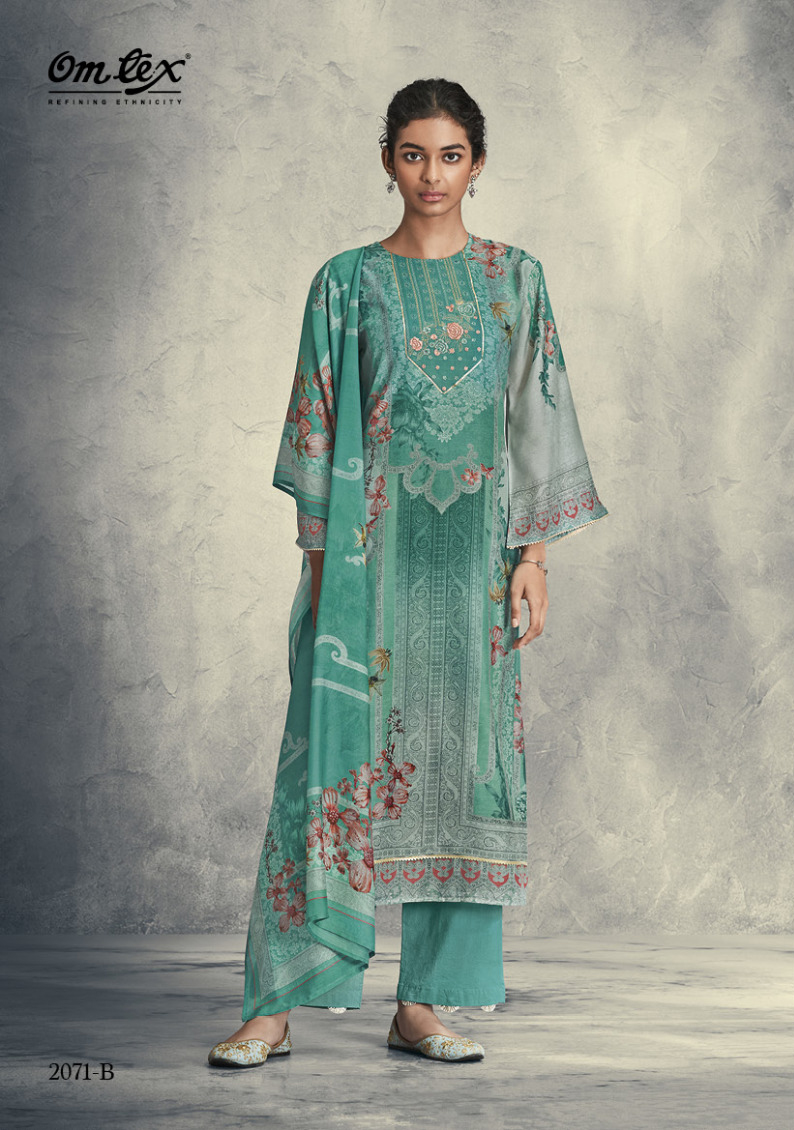 Omtex Swara Muslin Wholesale Designer Salwar Suit Catalog — Wholesale Salwar Suits, MPA wholesale from Surat - Gallery Image 3