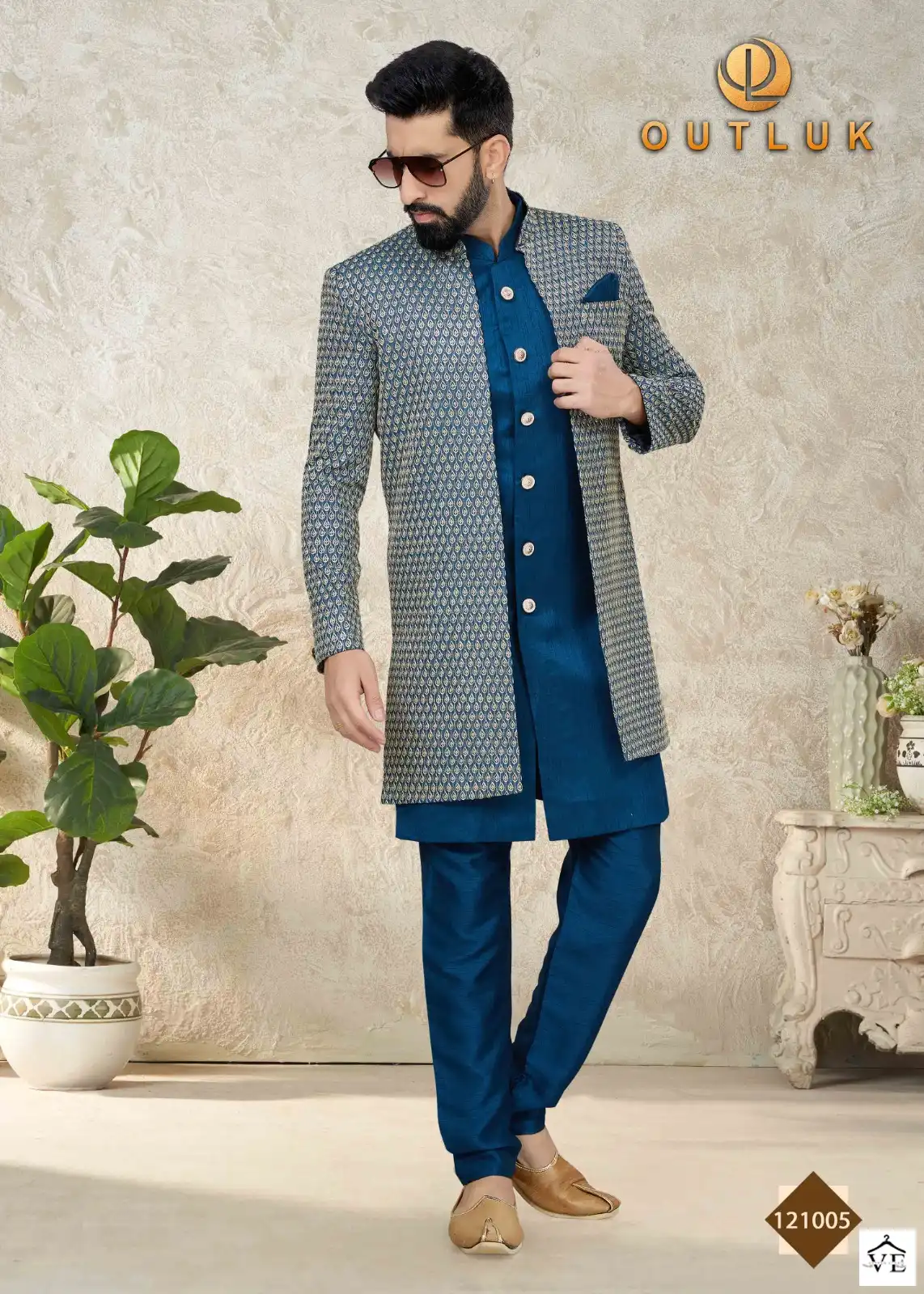 Outlook Premium Series Vol 121 Art Silk Wholesale Indo Western Sherwani Catalog — Singles, MPA wholesale from Surat - Gallery Image 9