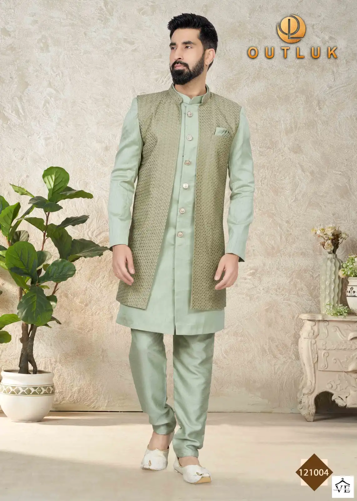 Outlook Premium Series Vol 121 Art Silk Wholesale Indo Western Sherwani Catalog — Singles, MPA wholesale from Surat - Gallery Image 22