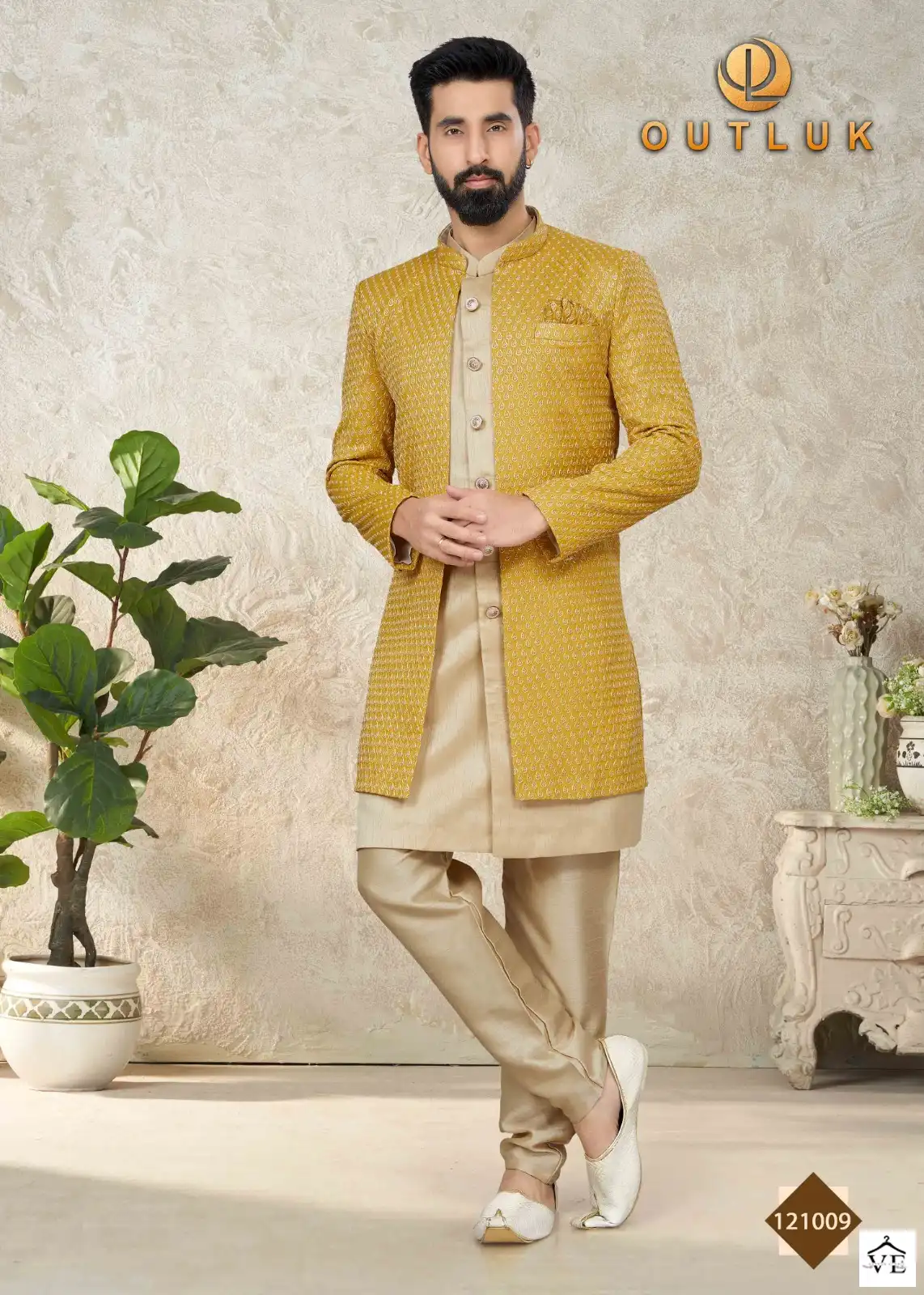 Outlook Premium Series Vol 121 Art Silk Wholesale Indo Western Sherwani Catalog — Singles, MPA wholesale from Surat - Gallery Image 24