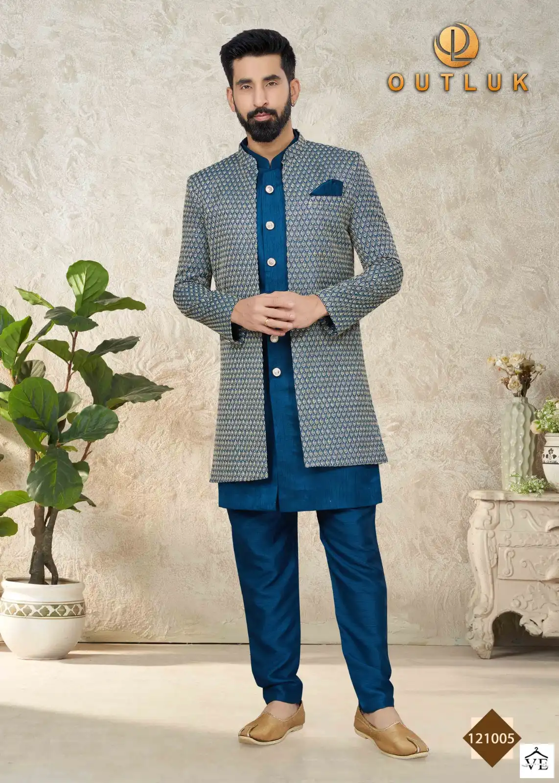 Outlook Premium Series Vol 121 Art Silk Wholesale Indo Western Sherwani Catalog — Singles, MPA wholesale from Surat - Gallery Image 25