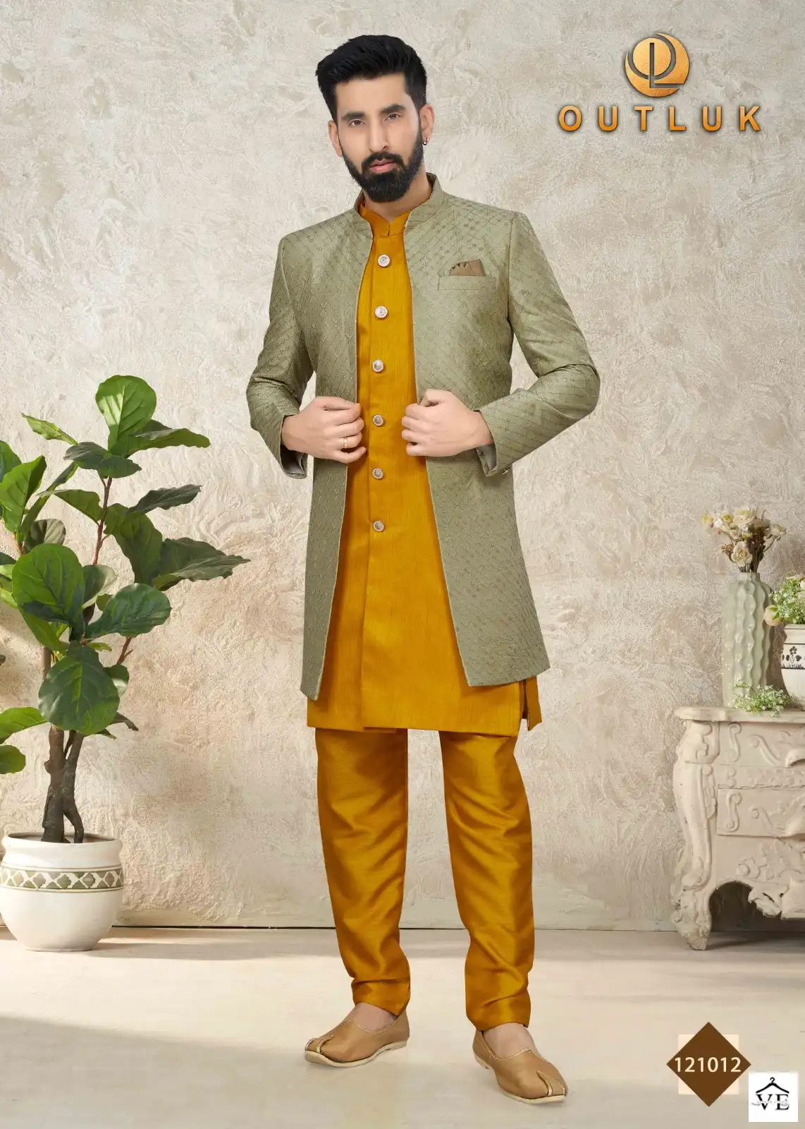 Outlook Premium Series Vol 121 Art Silk Wholesale Indo Western Sherwani Catalog — Singles, MPA wholesale from Surat - Gallery Image 26