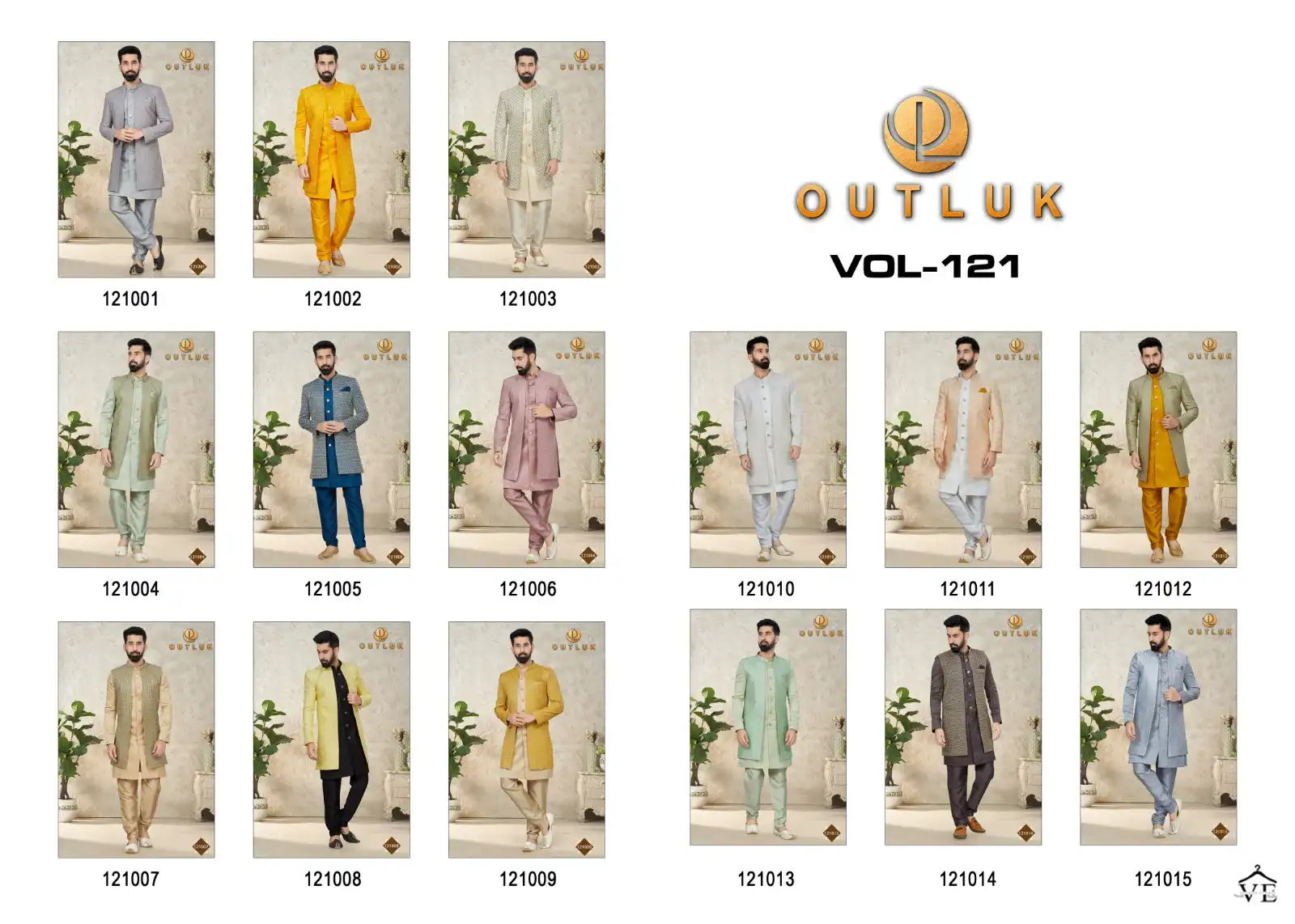 Outlook Premium Series Vol 121 Art Silk Wholesale Indo Western Sherwani Catalog — Singles, MPA wholesale from Surat — view 28