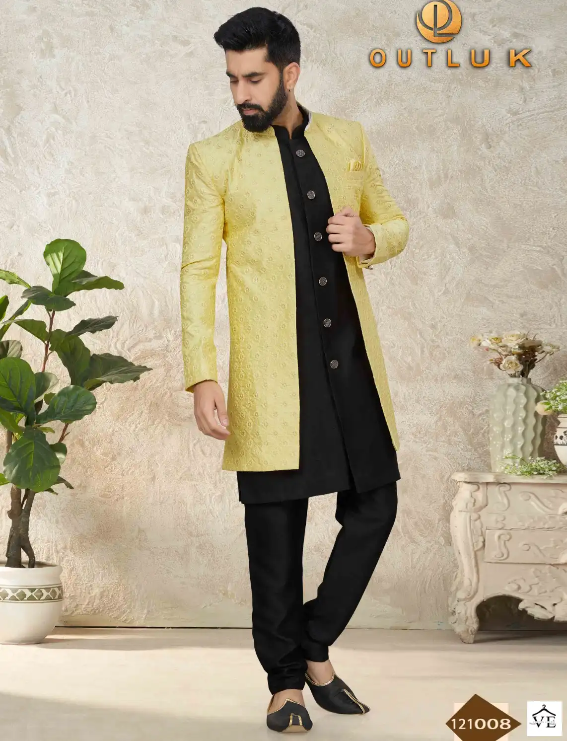 Outlook Premium Series Vol 121 Art Silk Wholesale Indo Western Sherwani Catalog — Singles, MPA wholesale from Surat — view 1