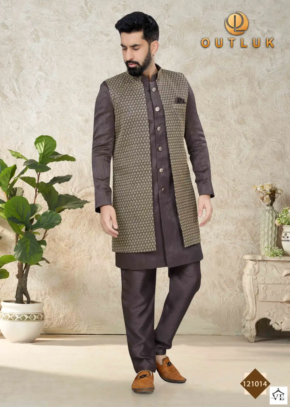Outlook Premium Series Vol 121 Art Silk Wholesale Indo Western Sherwani Catalog — Singles, MPA wholesale from Surat - Gallery Image 2
