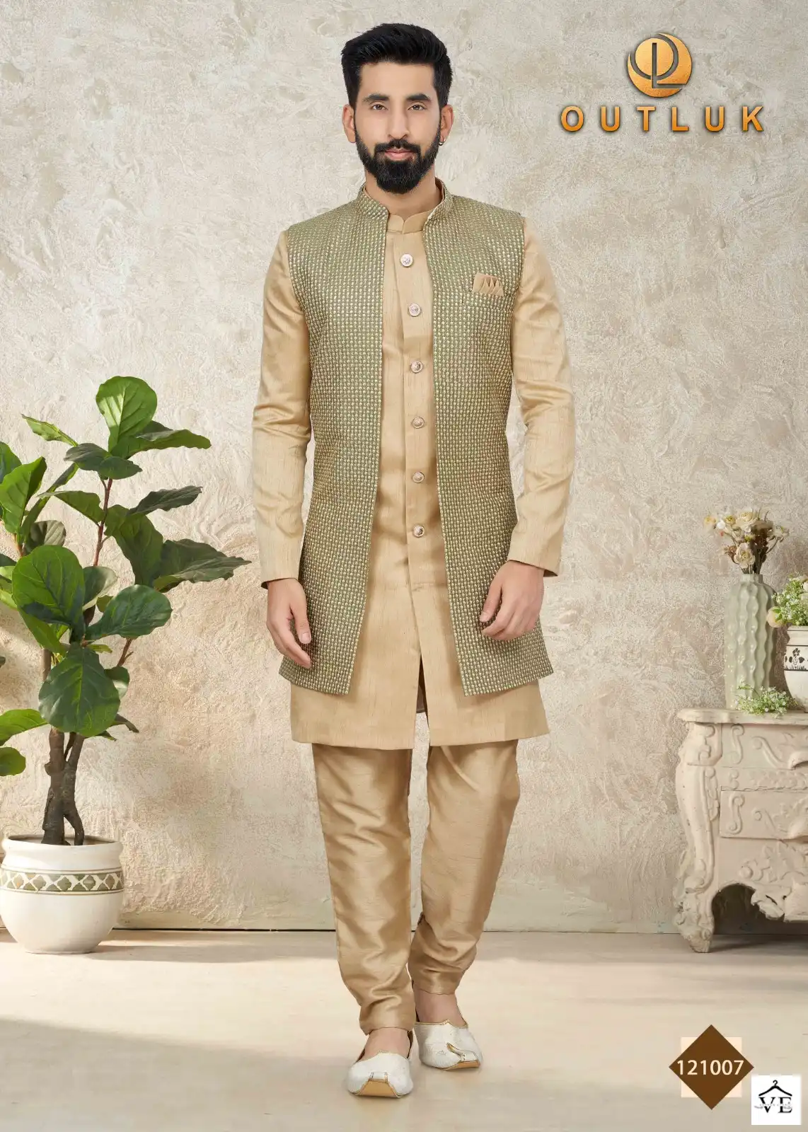 Outlook Premium Series Vol 121 Art Silk Wholesale Indo Western Sherwani Catalog — Singles, MPA wholesale from Surat - Gallery Image 4