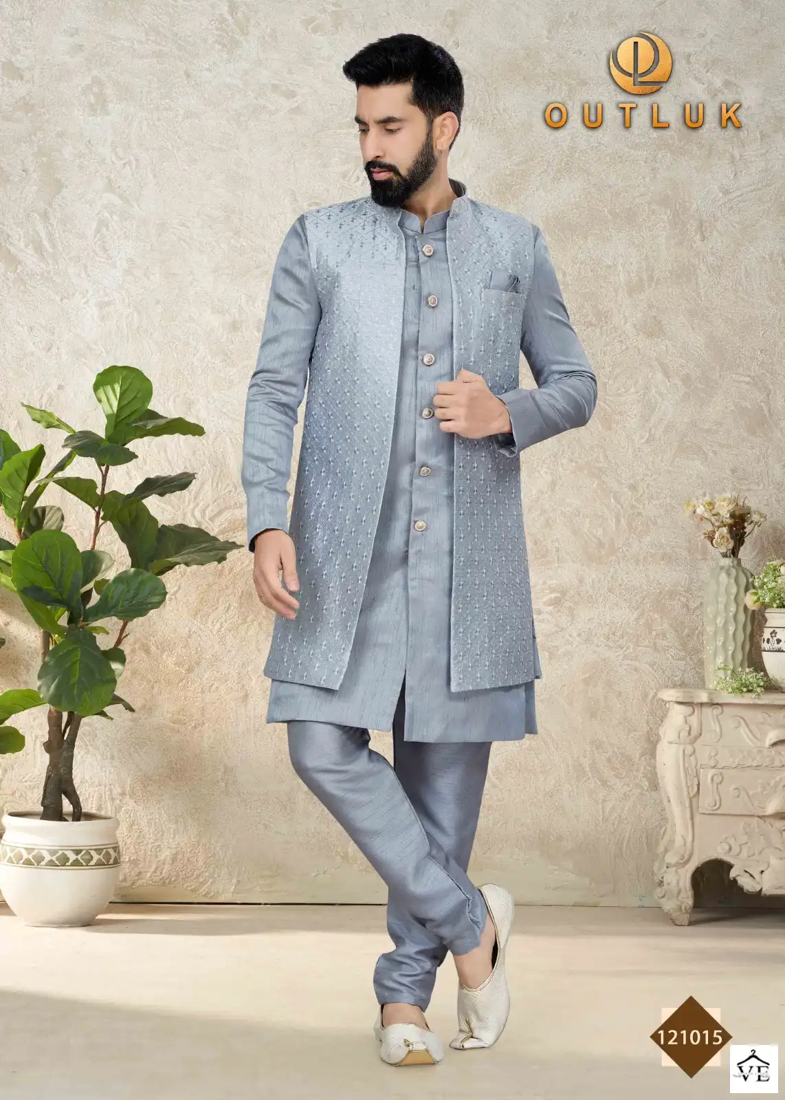 Outlook Premium Series Vol 121 Art Silk Wholesale Indo Western Sherwani Catalog — Singles, MPA wholesale from Surat - Gallery Image 5
