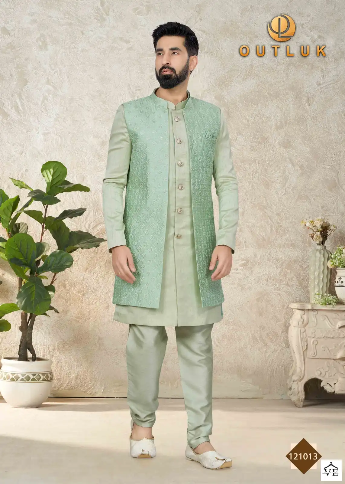Outlook Premium Series Vol 121 Art Silk Wholesale Indo Western Sherwani Catalog — Singles, MPA wholesale from Surat - Gallery Image 7