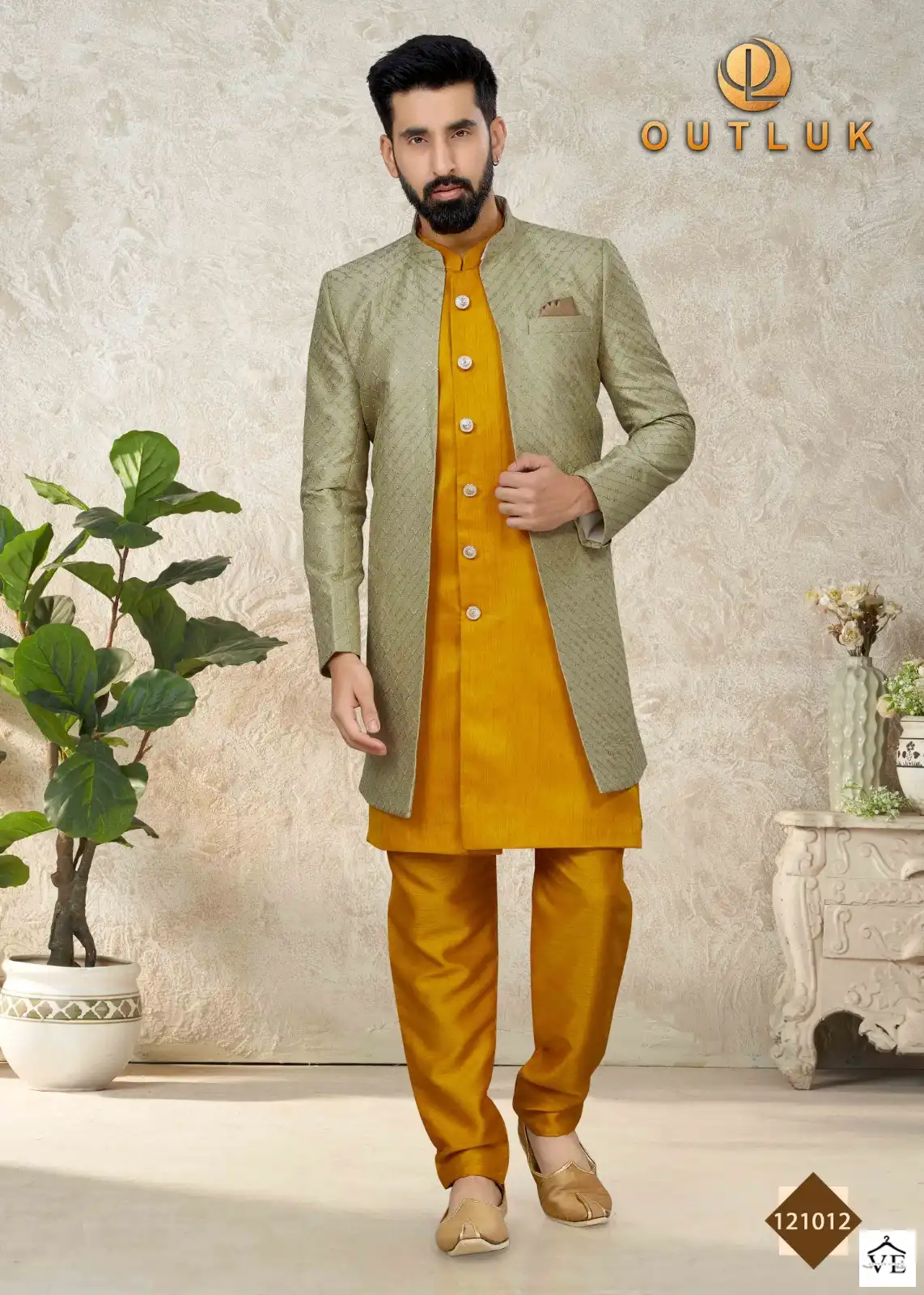 Outlook Premium Series Vol 121 Art Silk Wholesale Indo Western Sherwani Catalog — Singles, MPA wholesale from Surat - Gallery Image 8
