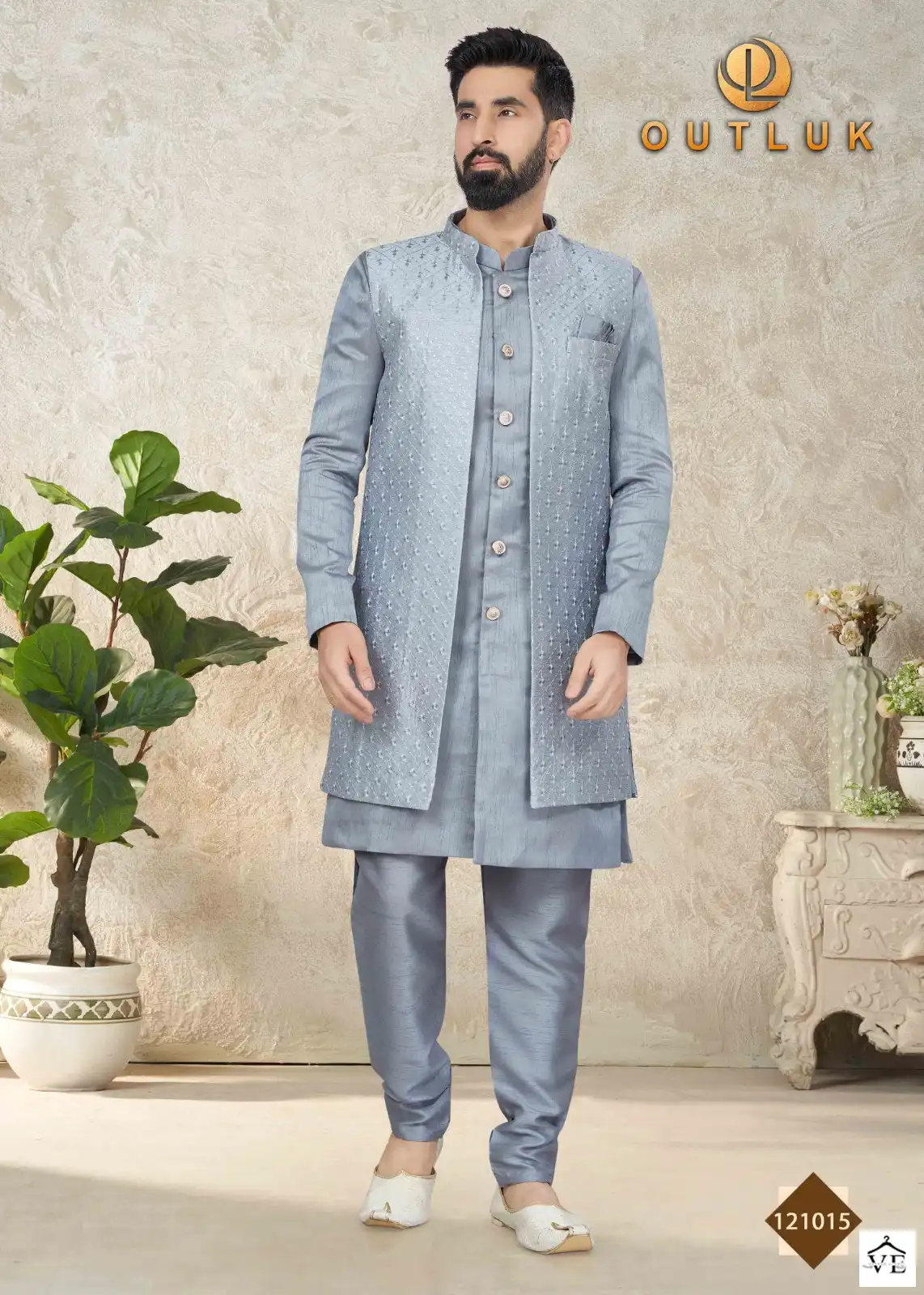 Outlook Premium Series Vol 121 Art Silk Wholesale Indo Western Sherwani Catalog — Singles, MPA wholesale from Surat - Gallery Image 10