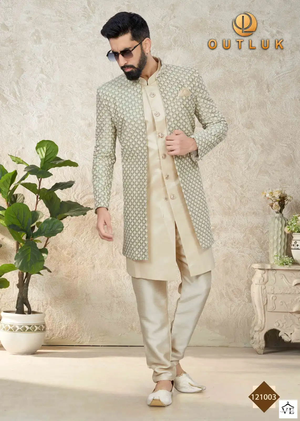 Outlook Premium Series Vol 121 Art Silk Wholesale Indo Western Sherwani Catalog — Singles, MPA wholesale from Surat - Gallery Image 11