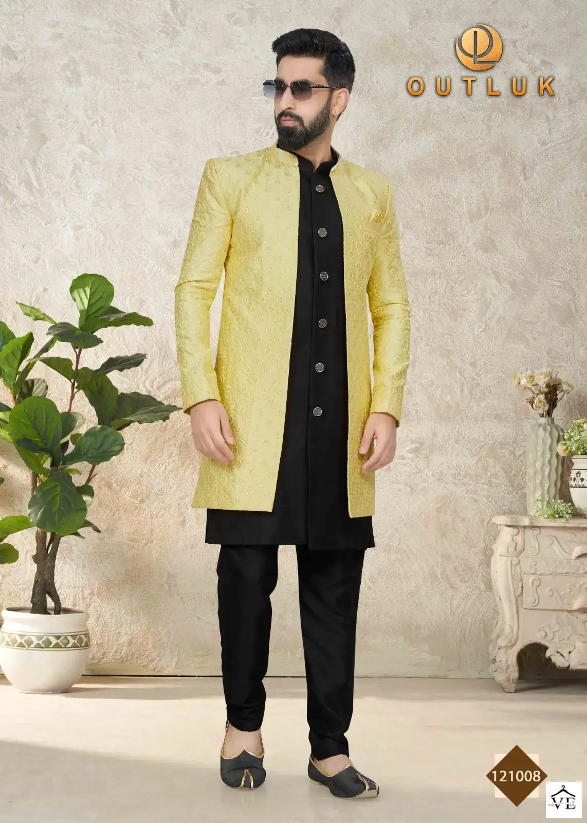 Outlook Premium Series Vol 121 Art Silk Wholesale Indo Western Sherwani Catalog — Singles, MPA wholesale from Surat - Gallery Image 12