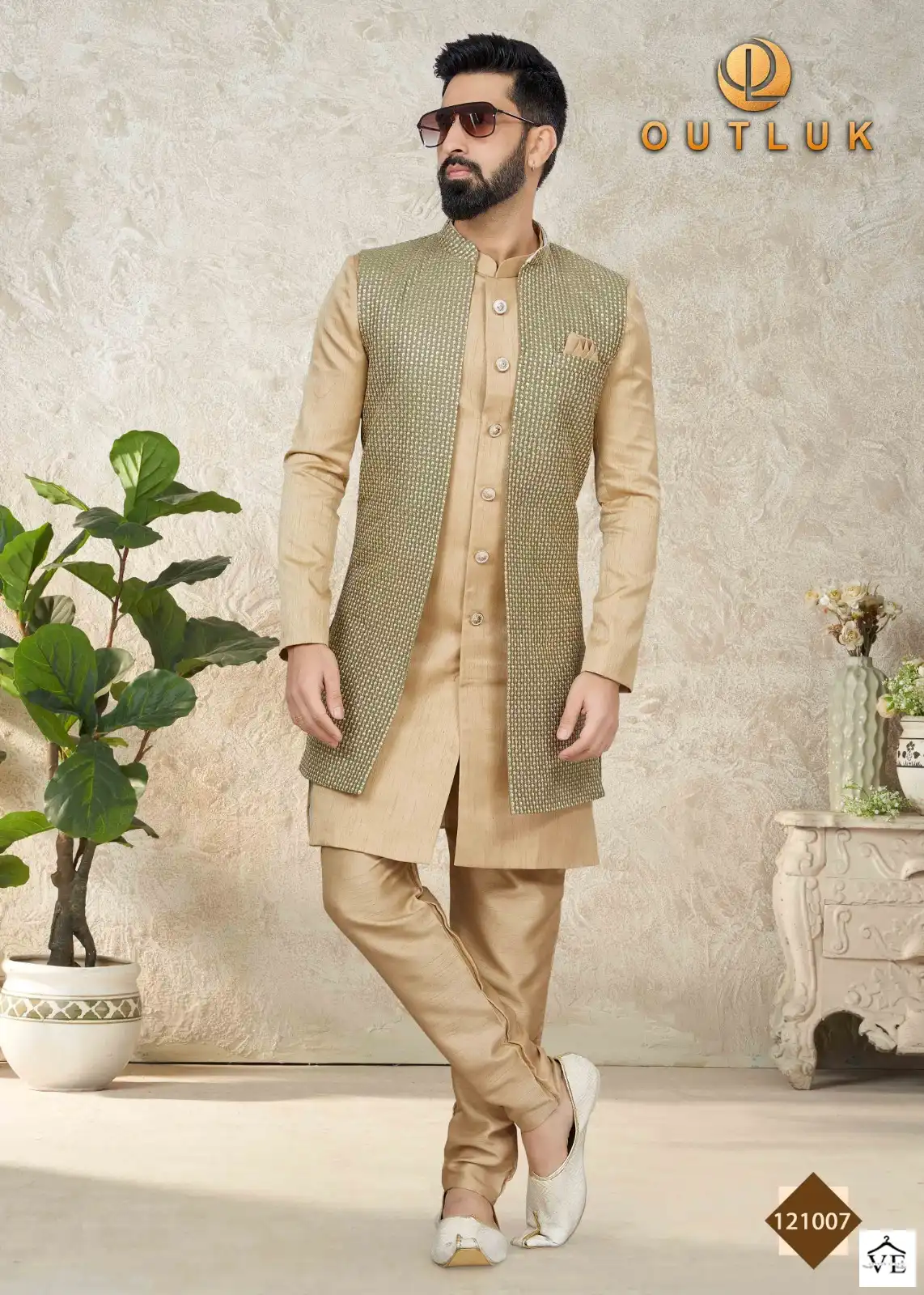 Outlook Premium Series Vol 121 Art Silk Wholesale Indo Western Sherwani Catalog — Singles, MPA wholesale from Surat - Gallery Image 15