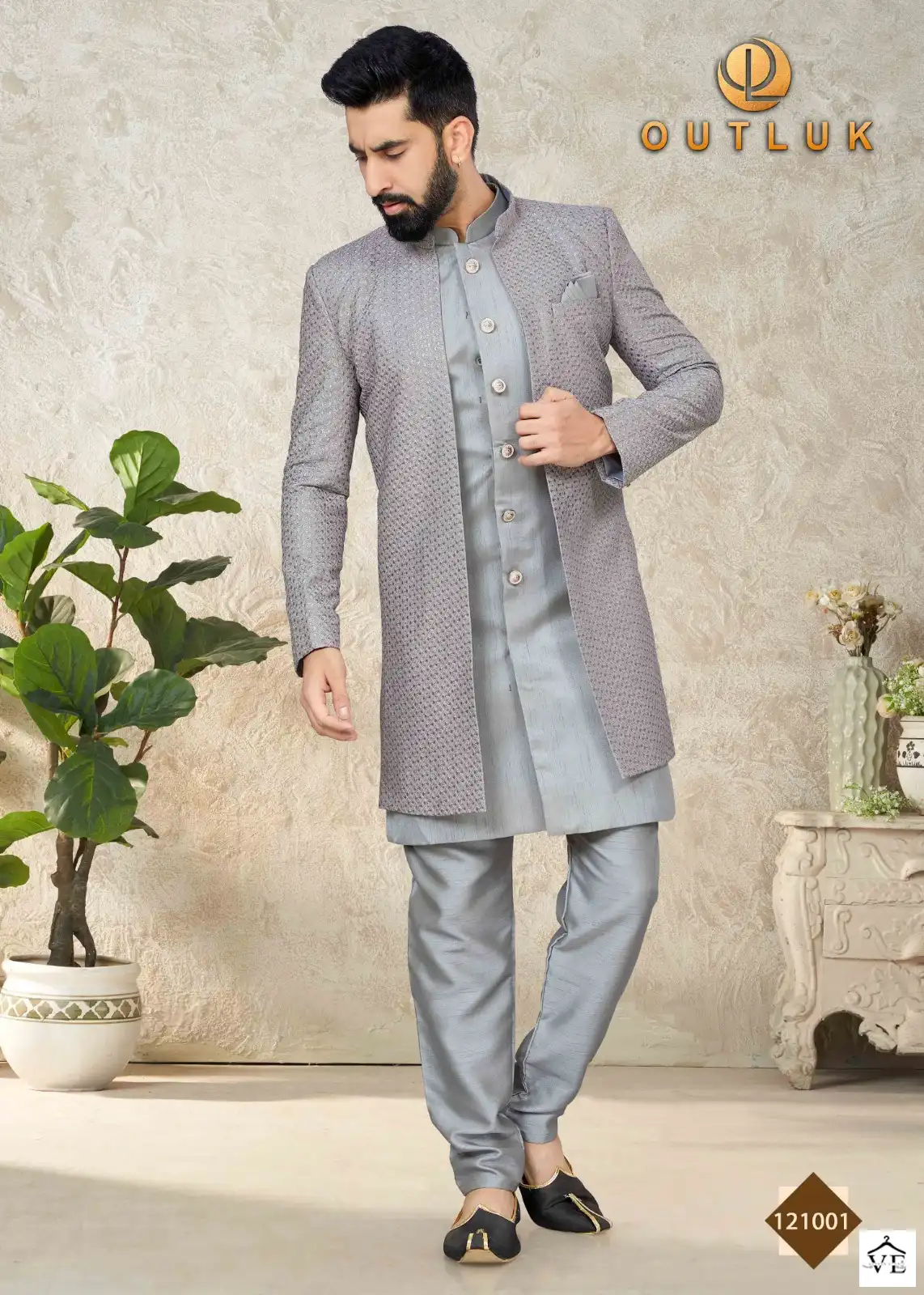 Outlook Premium Series Vol 121 Art Silk Wholesale Indo Western Sherwani Catalog — Singles, MPA wholesale from Surat - Gallery Image 16
