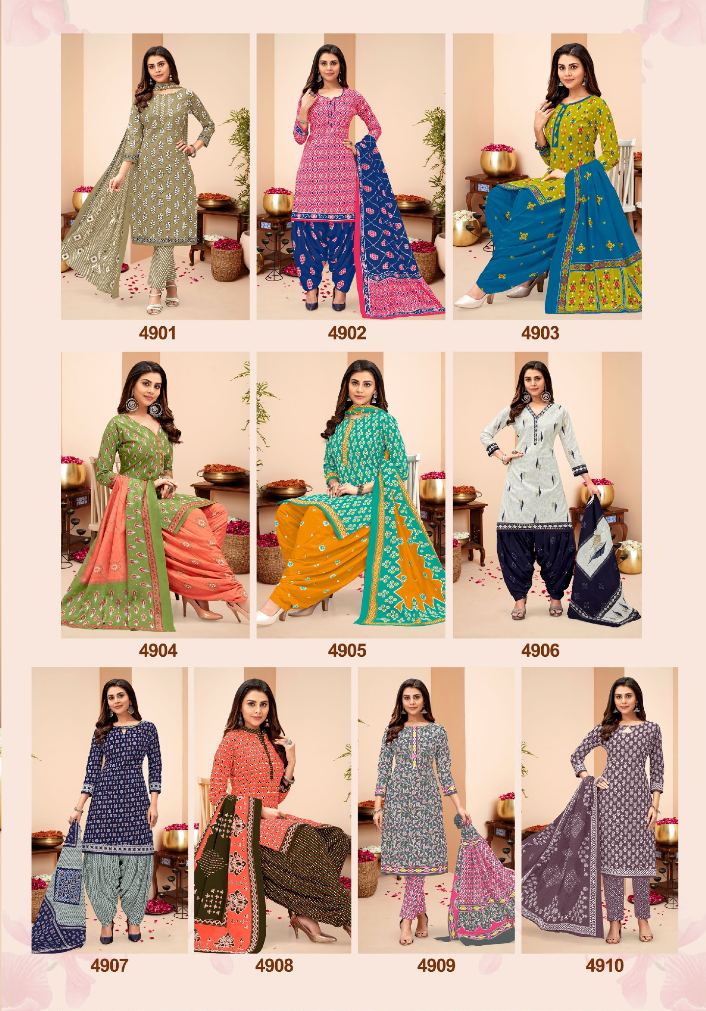 Vardan Ethnic P Style Vol 49 Cotton Wholesale Salwar Suit Catalog — Wholesale Salwar Suits, MPA wholesale from Surat — view 11